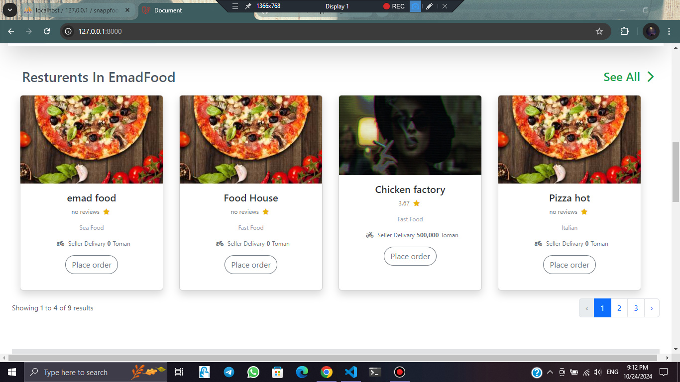 Snapp Food clone project