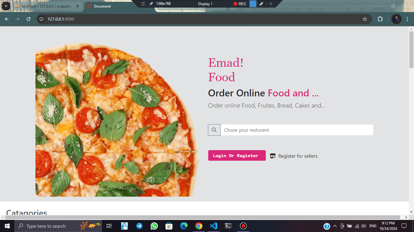 Snapp Food clone project